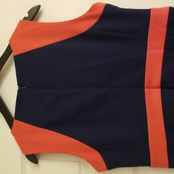 Atwell tangerine and navy dress.  Size large. - Picture 5 of 7